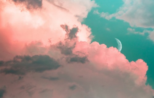月の壁紙 空 雲 積雲 ピンク 昼間 雰囲気 赤 Wallpaperkiss