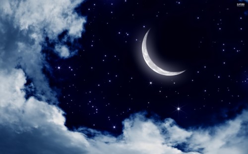 月の壁紙 空 自然 雰囲気 三日月 昼間 月 青い 雲 Wallpaperkiss