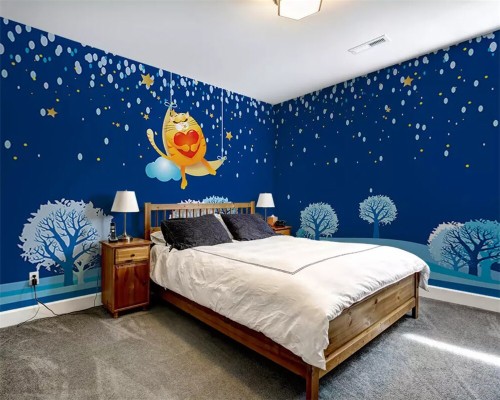 家の壁紙 寝室 ルーム 壁 ベッド 家具 財産 インテリア デザイン 壁紙 空 壁画 Wallpaperkiss