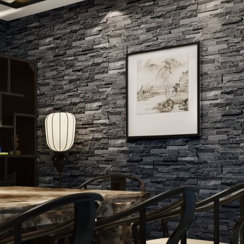 石の壁紙 壁 れんが ルーム 石垣 れんが 黒と白 インテリア デザイン 建物 テーブル 家具 Wallpaperkiss