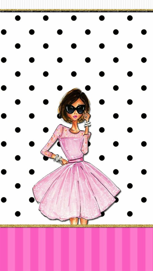 キラキラライブ壁紙 ピンク 衣類 水玉模様 ドレス パターン 設計 人形 コスチューム 桃 Wallpaperkiss