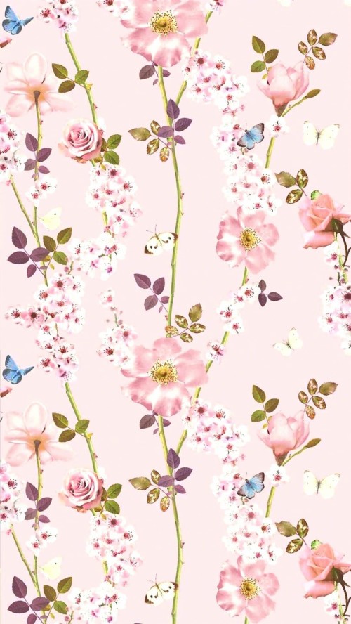 かわいい花の壁紙 ピンク 花 花 工場 春 パターン 花柄 壁紙 Wallpaperkiss