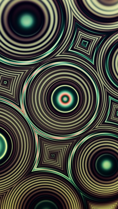 Iphoneの壁紙高品質 緑 パターン ターコイズ アクア ティール サークル 設計 サイケデリックアート 螺旋 対称 Wallpaperkiss