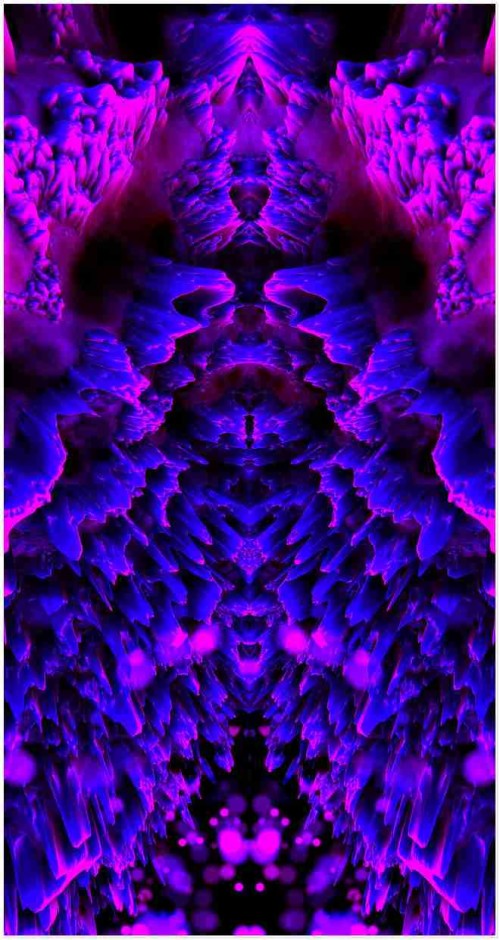 4kのiphoneの壁紙 紫の フラクタルアート バイオレット 対称 サイケデリックアート パターン 万華鏡 設計 アート エレクトリックブルー Wallpaperkiss