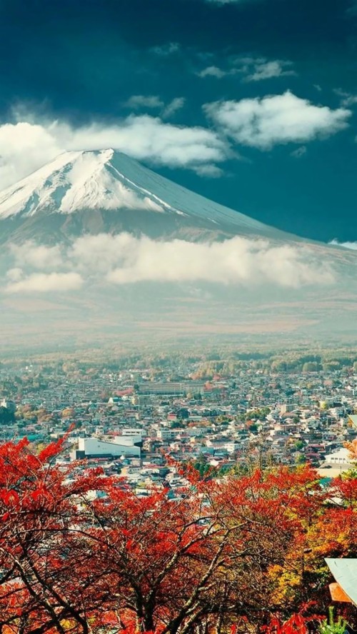 4kのiphoneの壁紙 自然 空 自然の風景 山脈 都市の景観 山 昼間 市 Wallpaperkiss