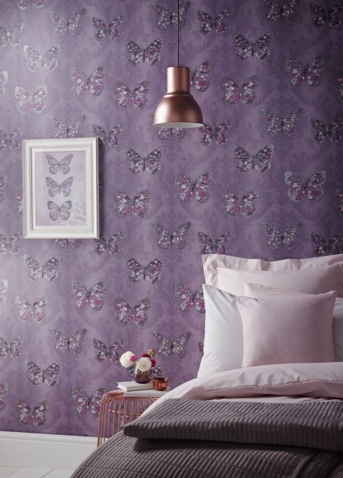 ライラックの壁紙 紫の バイオレット 壁紙 ライラック 壁 ルーム ラベンダー 寝室 インテリア デザイン ピンク Wallpaperkiss