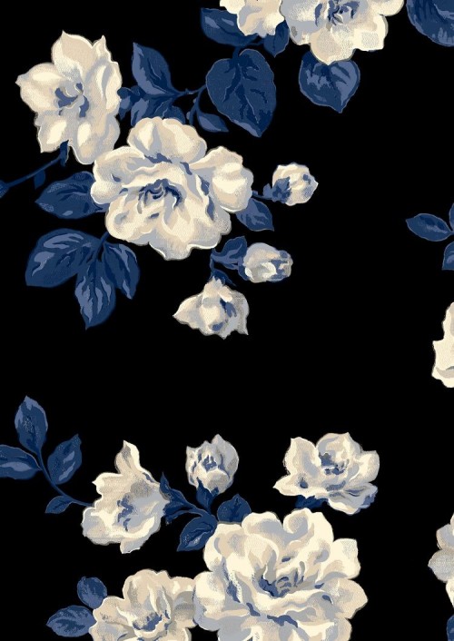 青い花の壁紙 青い 白い 花弁 花 工場 ローズ バラ科 設計 開花植物 パターン Wallpaperkiss