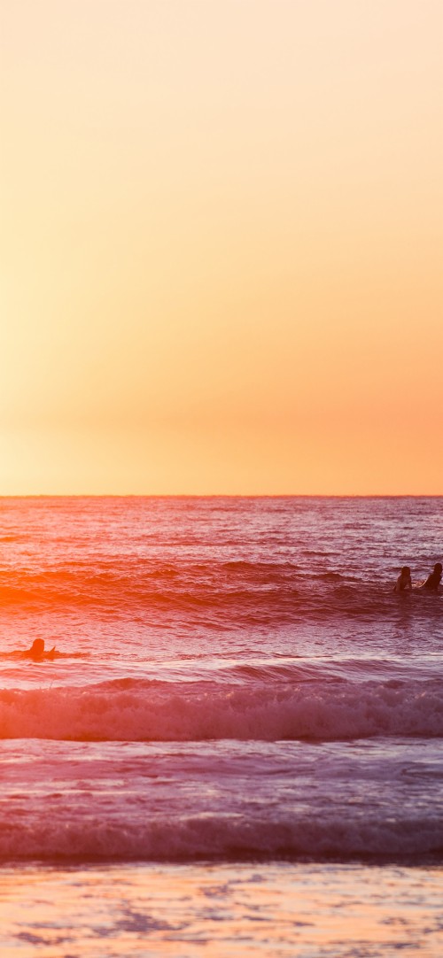 カリフォルニア州の壁紙 地平線 空 海 日の出 朝の赤い空 海洋 穏やかな オレンジ 波 朝 Wallpaperkiss