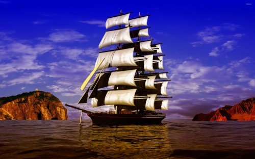 海賊船の壁紙 完全装備の船 帆船 車両 Barquentine ボート 帆 一流 Wallpaperkiss