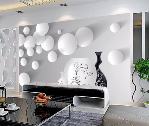 紙の壁紙 リビングルーム 壁 ルーム インテリア デザイン 壁紙 財産 家具 天井 黒と白 設計 Wallpaperkiss