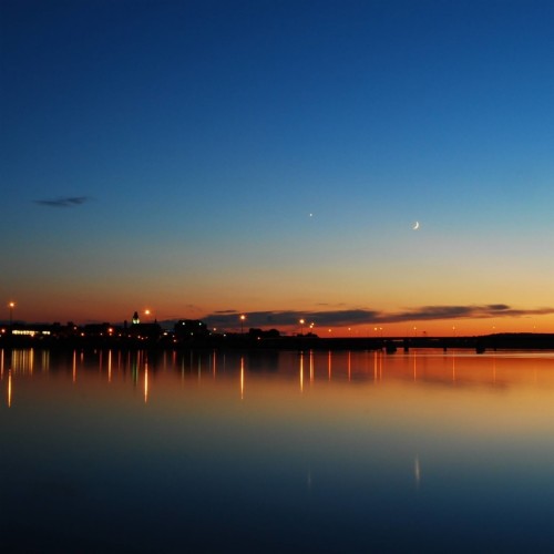 3840x1080壁紙 都市の景観 市 首都圏 スカイライン 夜 反射 空 Wallpaperkiss