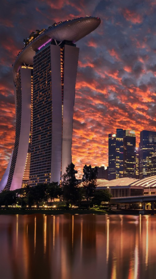 壁紙シンガポール 市 都市の景観 首都圏 超高層ビル 空 高層ビル 反射 Wallpaperkiss