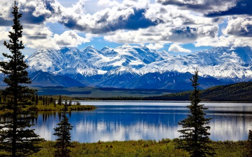 アラスカの壁紙 自然 山 自然の風景 空 反射 湖 山脈 Wallpaperkiss
