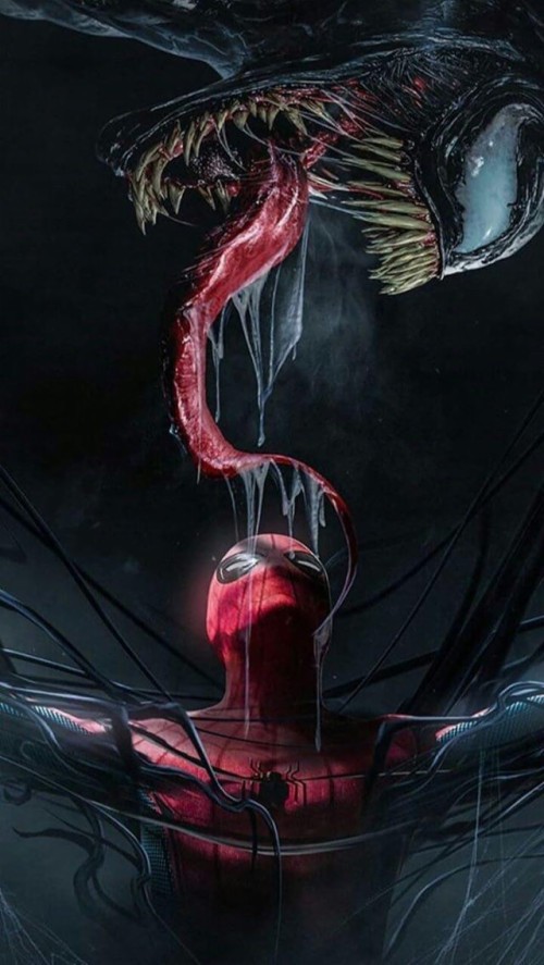 Spiderman Venom Wallpaper Illustration Graphic Design Art Fictional Character Graphics Drawing Eyelash Wallpaperkiss