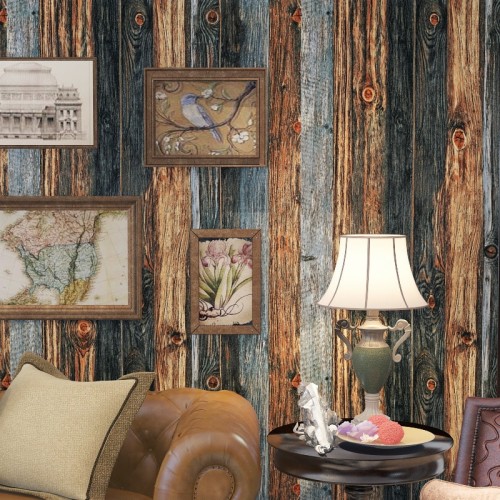 ぼろぼろのシックな壁紙 ルーム インテリア デザイン 家具 リビングルーム 壁 木材 壁紙 テーブル カーテン 家 Wallpaperkiss