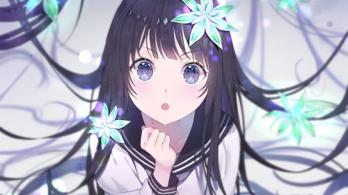 Cute Anime Wallpaper Hair Anime Cartoon Cg Artwork Hairstyle Purple Hime Cut Long Hair Eye Illustration Wallpaperkiss