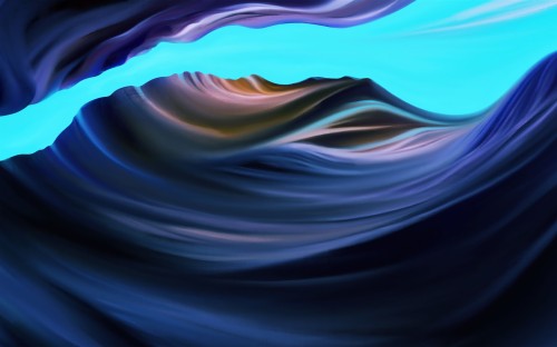 Mac壁紙4k 青い エレクトリックブルー アクア 水 繊維 シルク サテン グラフィックス 波 グラフィックデザイン Wallpaperkiss