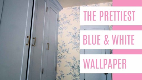 青と白の壁紙 ルーム 壁 ピンク ドア フォント 家具 インテリア デザイン クローゼット Wallpaperkiss