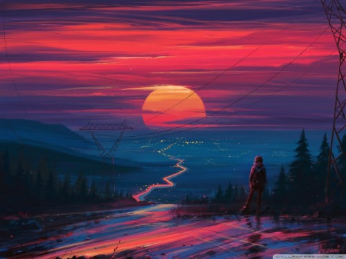 1024x768の壁紙 空 残照 朝の赤い空 自然 赤 日の出 日没 地平線 雲 自然の風景 Wallpaperkiss