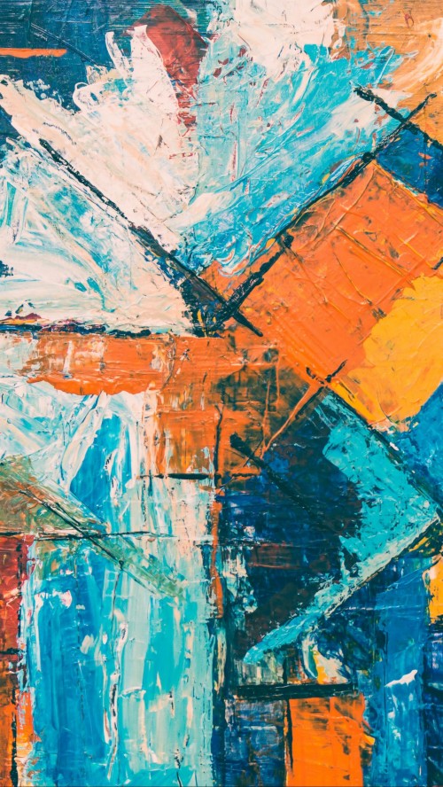 絵画の壁紙のhd 現代美術 青い ペインティング オレンジ アート ターコイズ アクリル絵の具 視覚芸術 図 Wallpaperkiss