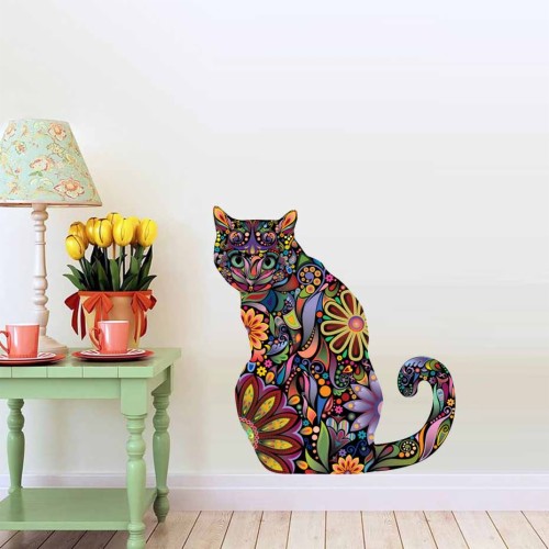 モチーフ壁紙dinding ネコ 壁 ネコ科 黒猫 ルーム 家具 中型から中型の猫 テーブル セラミック 壁紙 Wallpaperkiss