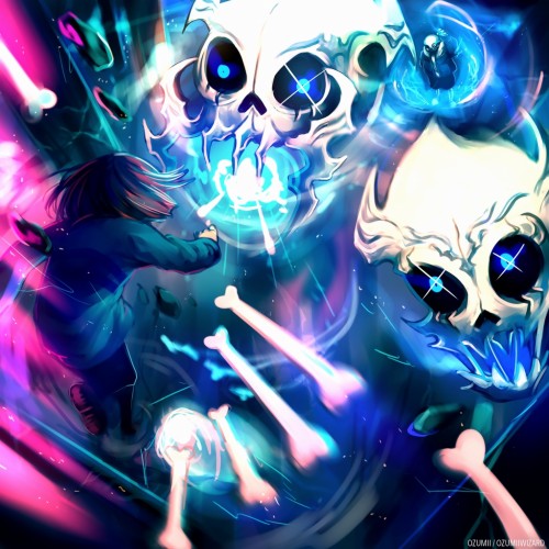 Sans Undertale Wallpaper Graphic Design Electric Blue Design Illustration Anime Fictional Character Cg Artwork Skull Animation Graphics Wallpaperkiss