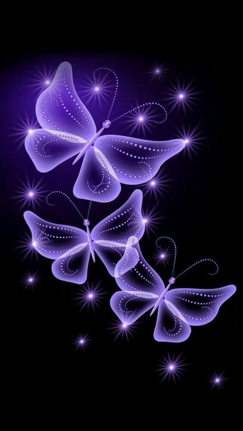 紫色の蝶の壁紙 紫の バイオレット バタフライ 工場 空 花 ネオン 蛾と蝶 花弁 グラフィックデザイン Wallpaperkiss