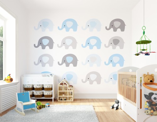 Papier Peint Bleu Bebe Produit Chambre Garderie Autocollant Mural Lit Bebe Mur Meubles Design D Interieur Jouets Pour Bebe Wallpaperkiss