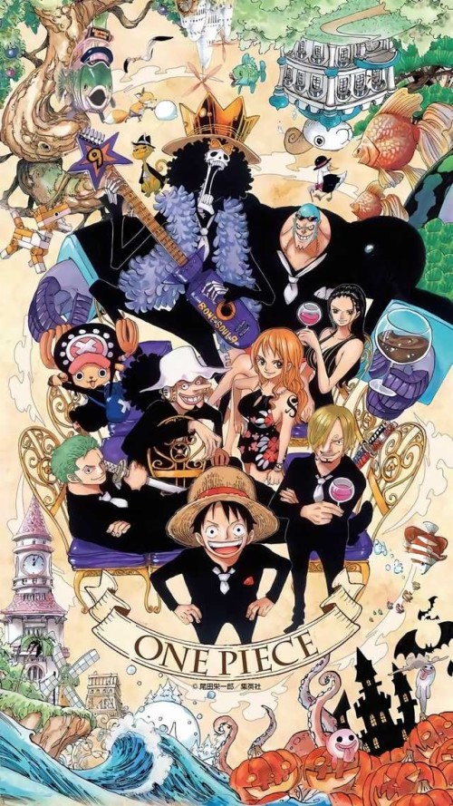 One Piece Wallpaper Iphone Cartoon Anime Collage Illustration Art Fictional Character Comics Fiction Artwork Wallpaperkiss