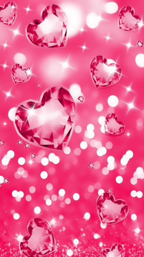 Bling Wallpaper Heart Pink Red Purple Pattern Design Valentine S Day Magenta Petal Illustration Wallpaperkiss