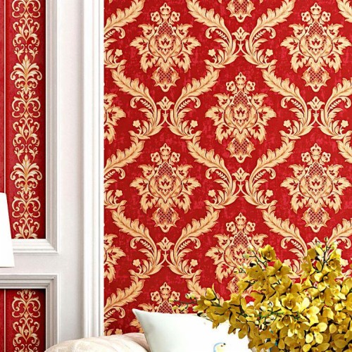 赤と金の壁紙 壁紙 赤 壁 インテリア デザイン カーテン 繊維 パターン インテリア デザイン ルーム オーナメント Wallpaperkiss