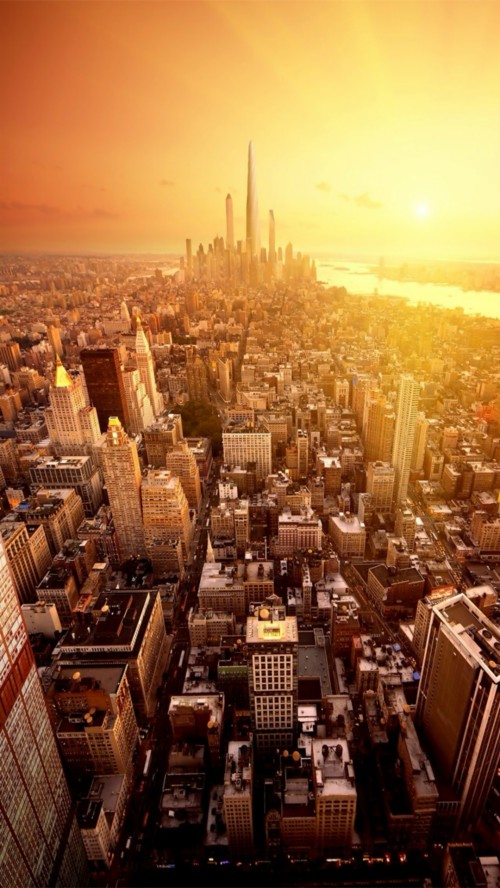 ニューヨークのiphoneの壁紙 都市の景観 首都圏 市 市街地 スカイライン 超高層ビル 空中写真 Wallpaperkiss
