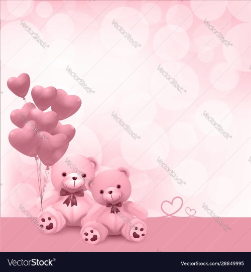 かわいいテディベアの壁紙 ピンク 心臓 テキスト 漫画 テディベア 図 空 雲 バルーン スマイル Wallpaperkiss