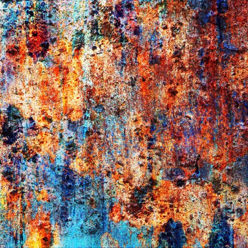 さび壁紙 青い オレンジ さび 褐色 パターン 閉じる アクリル絵の具 現代美術 金属 Wallpaperkiss