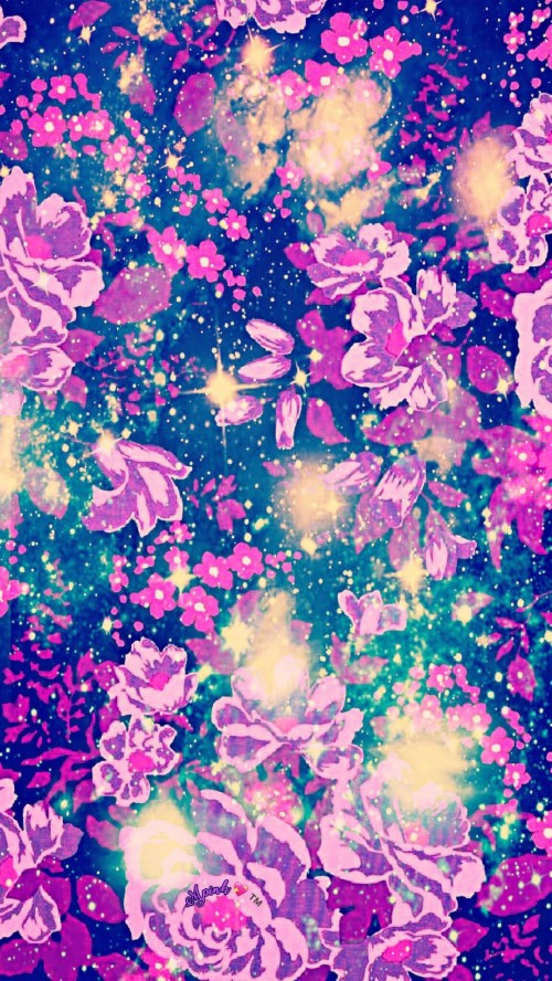 かわいい銀河の壁紙 紫の パターン ピンク バイオレット 設計 図 花柄 グラフィックデザイン 工場 Wallpaperkiss