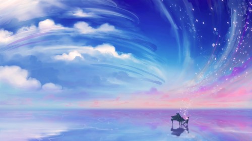 1080pアニメ壁紙 空 穏やかな 雰囲気 雲 図 Cgアートワーク 海 地平線 アニメ 海洋 Wallpaperkiss