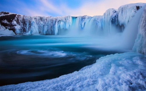 アイスランドの壁紙 水域 自然 滝 自然の風景 氷 凍結 水資源 水 冬 Wallpaperkiss