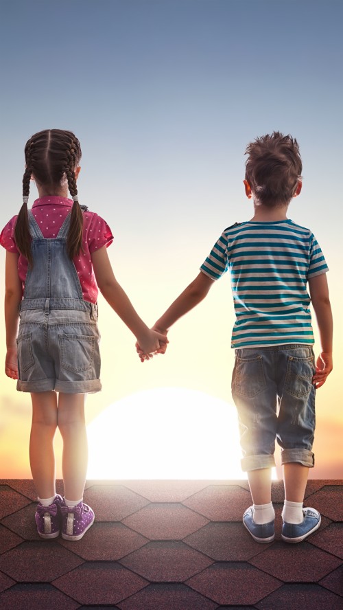 Girl Boy Wallpaper Holding Hands Friendship Gesture Fun Standing Play Child Interaction Walking Human Wallpaperkiss