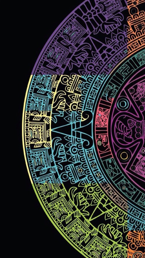 アステカの壁紙 パターン サイケデリックアート 設計 サークル 図 フラクタルアート アート 視覚芸術 グラフィックデザイン 世界 Wallpaperkiss