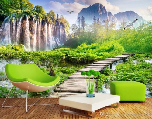 美しい壁紙フルhd 自然の風景 自然 壁紙 壁画 壁 風景 家具 テーブル 滝 ルーム Wallpaperkiss