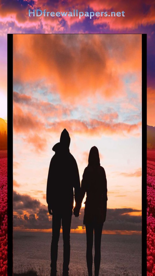 愛のカップルの壁紙のhd 1080p無料ダウンロード 空 日没 シルエット 雲 オレンジ 日の出 残照 イブニング 地平線 写真撮影 Wallpaperkiss