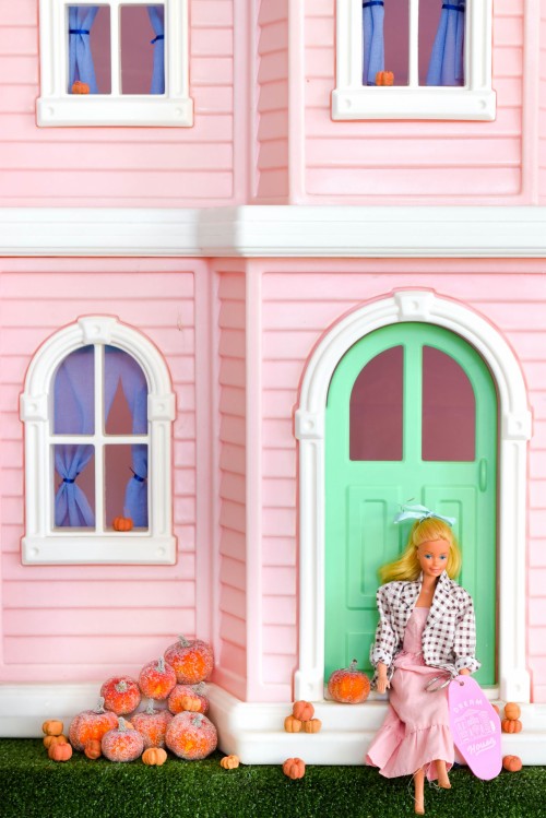 モバイル無料ダウンロードのためのバービー人形の壁紙 オレンジ ピンク 家 家 ドールハウス 桃 建築 窓 工場 ポーチ Wallpaperkiss