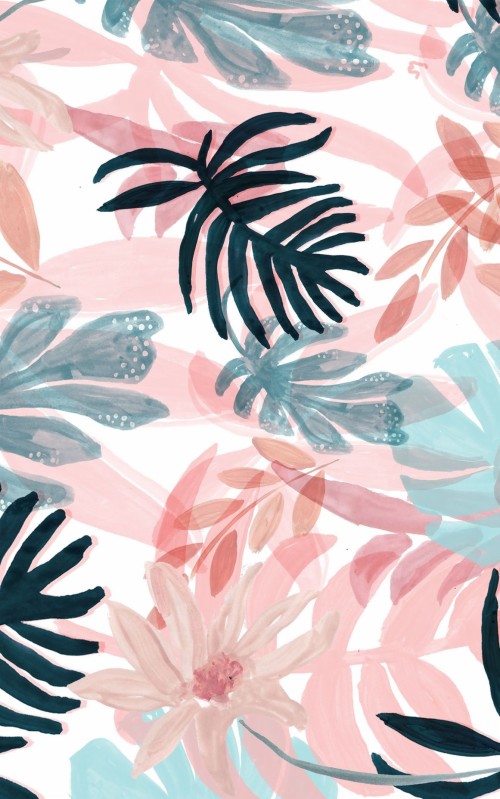 かわいい壁紙と背景 パターン ピンク アクア 設計 葉 花柄 工場 繊維 花 Wallpaperkiss