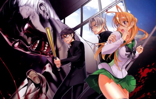 Highschool Of The Dead Wallpaper Cg Artwork Cartoon Anime Fictional Character Black Hair Illustration Fiction Games Wallpaperkiss