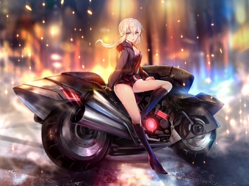Fate Grand Order Wallpaper Cg Artwork Motorcycle Vehicle Fictional Character Anime Illustration Black Hair Long Hair Animation Car Wallpaperkiss