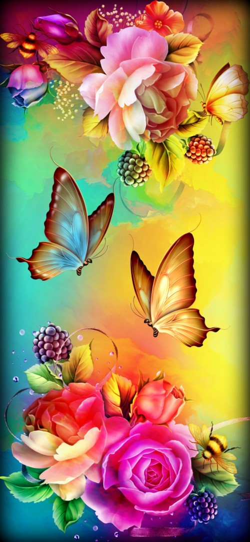 花の壁紙と蝶 バタフライ 蛾と蝶 昆虫 工場 花弁 無脊椎動物 花 イタチ科 架空の人物 Wallpaperkiss