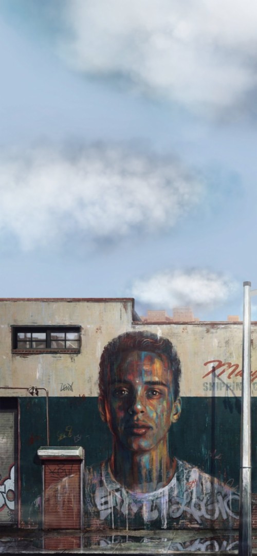 ロジック壁紙iphone 空 壁 壁画 ストリートアート 額 市街地 アート 雲 通り Wallpaperkiss