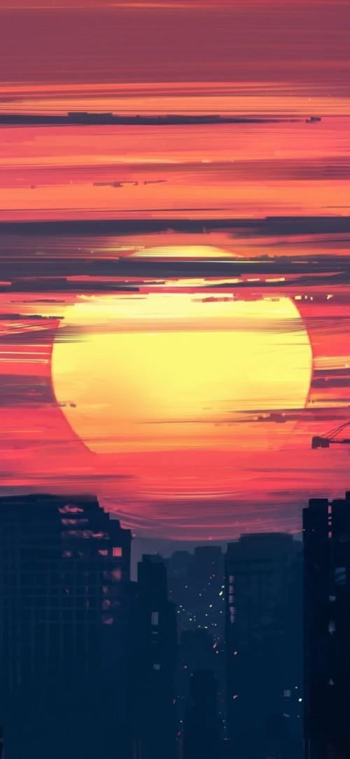 夕日のiphoneの壁紙 空 残照 赤 地平線 日の出 日没 朝の赤い空 オレンジ ピンク 昼間 Wallpaperkiss
