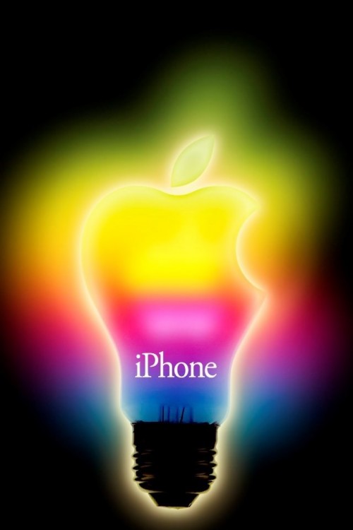 Iphoneのためのクールなアップルの壁紙 点灯 光 電球 白熱電球 夜の光 グラフィックデザイン ネオン フォント 技術 写真撮影 Wallpaperkiss