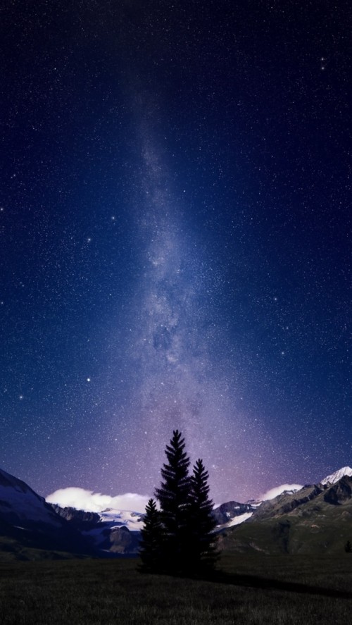風景iphone壁紙 空 自然 夜 雰囲気 星 天体 山 木 雲 天文学 Wallpaperkiss